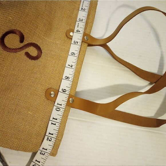 ✨ NWT burlap monogram top zipper handbag - Picture 10 of 12